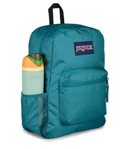 Image of JanSport Cross Town Backpack - Simple Bag for Everyone with 1 Main Compartment, Front Utility Pocket - Premium Class Accessories - Emerald Pool