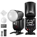 NEEWER Z2-C 2.4G TTL Round Head Flash Speedlite Compatible with Canon Cameras, 600 Full Power Flashes, 3000mAh, 76Ws 1/8000s HSS, 2 Modeling Lamps, Light Diffuser, TTL/M Toggle Key for 2.4G Q System