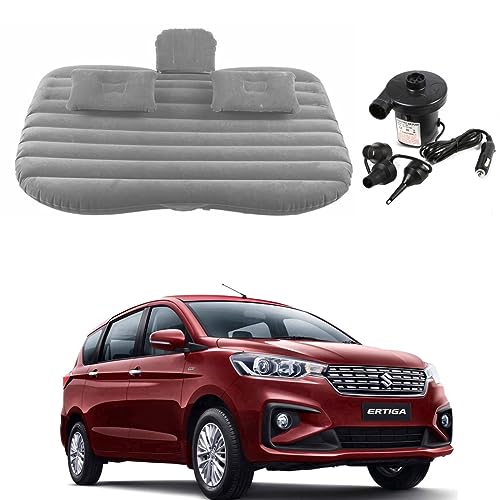Image of Oshotto Multifunctional Car Travel Bed Mattress with Two Air Pillows, Car Air Pump Compatible with Maruti Suzuki ERTIGA (2018-2026) (Grey)