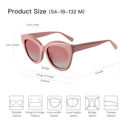 ZENOTTIC Trendy Polarized Women Sunglasses: Retro Cateye Shades - Sun Glasses Designed for Vacation with UV400 Protection4