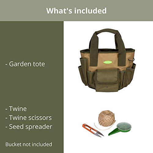 Garden Tool Bag – Makes Gardening Easy – Carry All Your Garden Tools and Supplies – Perfect Garden Tote and Bucket Organizer for Passionate Gardeners