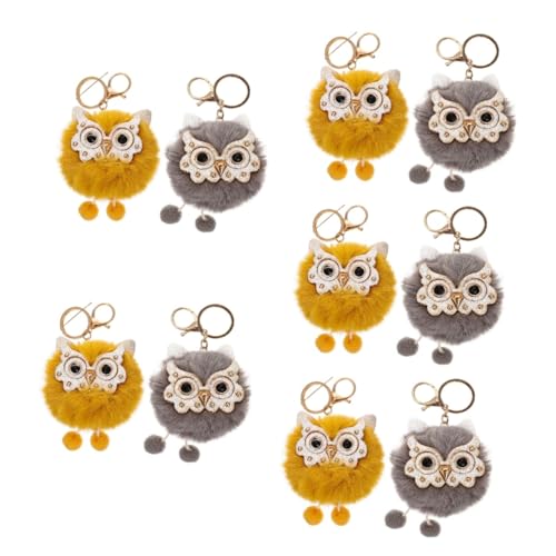 Porte-clés pompon animal chouette pour décorer votre sacoche de cours