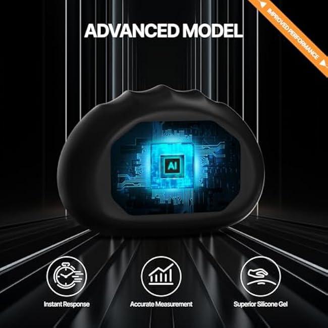 Hand Grip Strength Tester Trainer - Strength Dynamometer for Fun Rechargeable Hand Exercising Device with Finger Exerciser and Stretcher Exercise Workout Equipment for Palm Black Orange