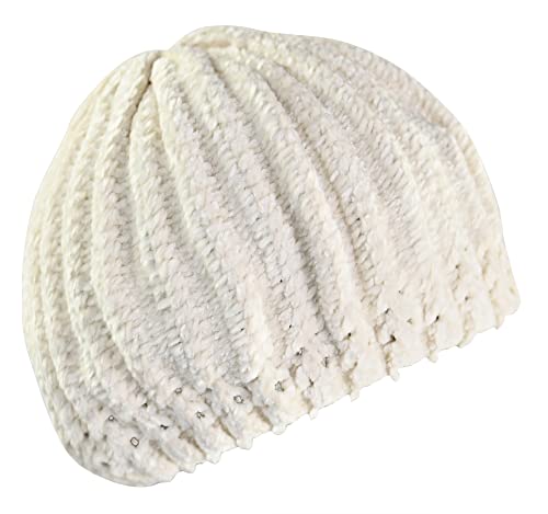 Home-X Chenille Beret, Knitted Winter Hat, Beret for Women and Girls, Crochet Hat, Cold-Weather Gear, Headwear for Winter, One Size Fits Most, 11