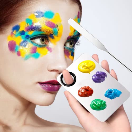 Ckonxe 5Pcs Makeup Spatula Korean Set, Stainless Steel Make Up Palettes And Spatula, Makeup Mixing Palettes Cosmetic Spatula Tool #TOP5