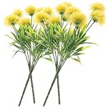 HIAKDOFT 4 Piezas Flores Artificiales de de León Amarillo para Decoración de Hogar y Centros de Mesa Plantas Falsas Elegantes para Ambientar y Fotografía