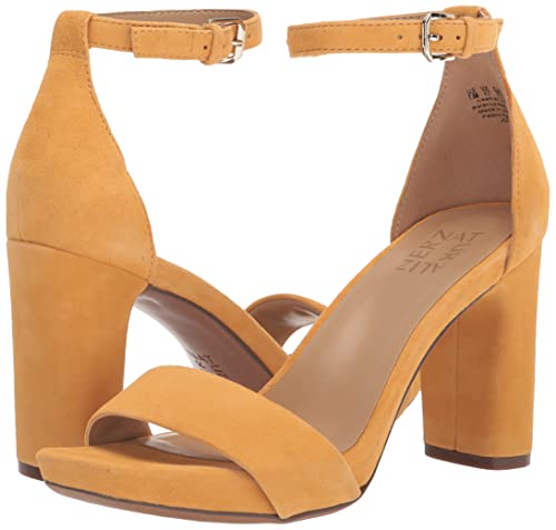 Naturalizer Womens Joy Ankle Strap Heeled Dress Sandal,Marigold Yellow Suede,6 #TOP6