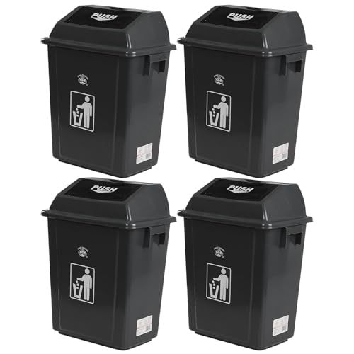 Set 4 Canecas de Basura con Tapa Basculante 6 Galones