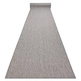 rugsx Teppichläufer SION Sisal Optik, flachgewebter Läufer, strapazierfähig & pflegeleicht, Indoor Outdoor, Küche Flur Balkon Terrasse, grau 70x200 cm