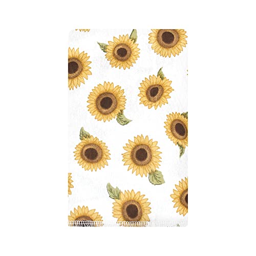 Image of Hudson Baby Unisex Baby Cotton Flannel Burp Cloths, Sunflower, One Size