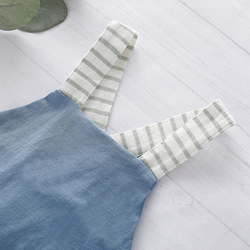 Simplee Kids Baby Boys Girls Striped Overalls Strap Rompers Bodysuits One-Piece Jumpsuits Cross Back Onesies Shorts Blue #TOP3