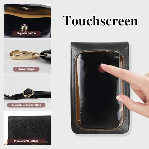 Crossbody Phone Purse, PU Leather Cell Phone Purse Phone Wallets for Women, Touch Screen Cellphone Crossbody Purse3