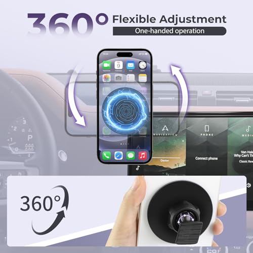 HPEVA 11.4Inch Car Phone Holder Mount Compatible with Land Rover Defender 2022-2025 Accessories Magnetic Custom Screen & Mobile Phone Stand 360°Adjustable Cell Phone Car Decoration Mods Car Mount