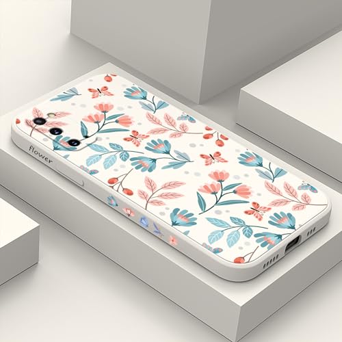 Coque Samsung S20 anti-chute fine avec motif floral créatif feuille blanche