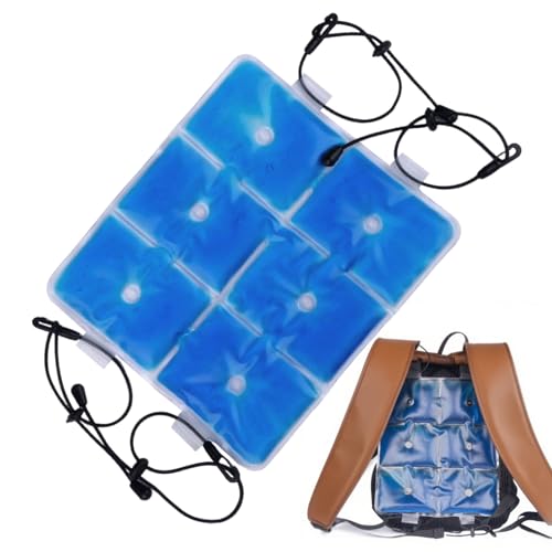 Keyubria Paquete frío de gel, paquetes de hielo de gel de recuperación, almohadilla fría flexible, forro de refrigeración reutilizable para mochila diaria, viajes, trabajo, estudiantes, clima cálido