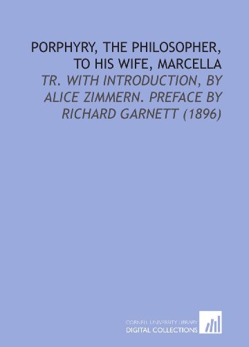 Porphyry, the Philosopher, to His Wife, Marcell... 1112154639 Book Cover