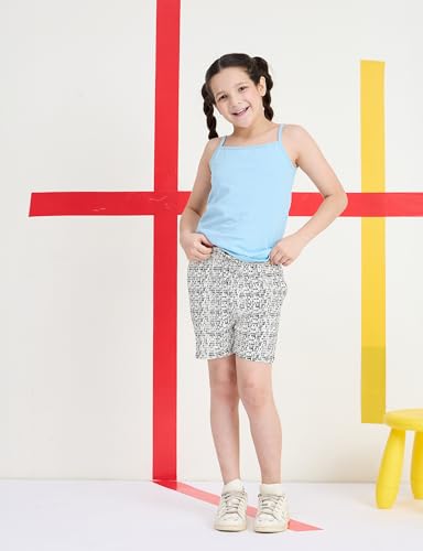 Image of Amazon Brand - Symbol Girls Regular Fit Printed Rayon Shorts | Elasticated Waistband | Age 2-14 Years