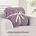 Wemore Weighted Blanket for Adults Twin Size 20 lbs, Dual Sided Soft Fuzzy Jacquard Sherpa Weighted Blankets for Sleeping, Cozy Fluffy Knitted Heavy Blanket for Couch Bed, Purple, 60 x 80 inches