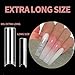 UNA GELLA Nail Tips Square XXL Tips 120 PCS No C Curve Gel Tips Extra Long Square Straight Nails Half Fake Nail Tips No Trace for Acrylic Nails Tips for Home DIY with Box