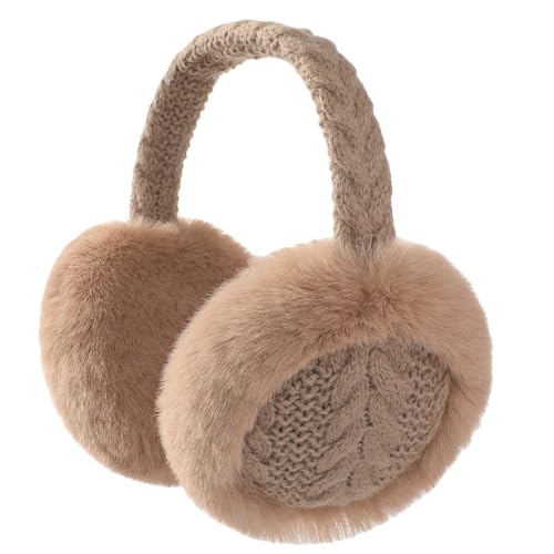 Pleneal Ear Muffs for Winter Women, Foldable Earmuffs Faux Fur Warm Ear Warmers for Women, Outdoor Cute Ear Covers for Girls