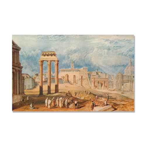 Reproduction d'Art sur Toile J.M.W. Turner A53 Romantisme Anglais 30x48cm pour Salon Vintage