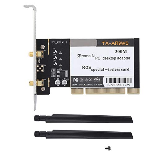 Ashata Pci Network Card,Wireless Wifi Card Ar9220 300M Pci Desktop Pc Dual-Band 2.4/5Ghz Wireless Network Card,Desktop Pc Network Card For Windows Xp,Windows 7, Windows 8 #TOP6