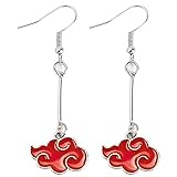 Größe: ca. 2 x 6 cm Saicowordist Naruto Ohrringe, rote Wolke, Anhänger, niedliche Creolen, Anime, Cosplay, Kostüm, Zubehör, Legierung, personalisierte Ohrringe, Unisex, Geschenk für Anime-Fans (Silber Weiß)