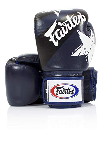 Image of Fairtex Muay Thai Style Sparring Gloves, Blue /Black, 12-Ounce