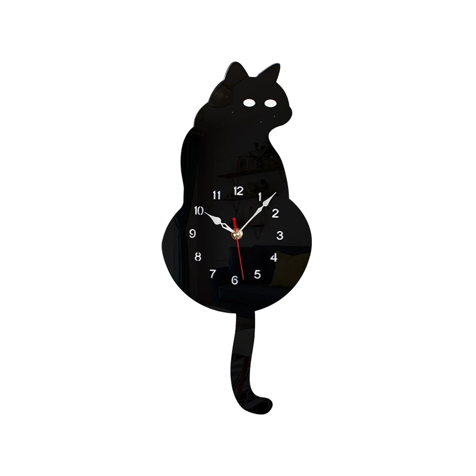 Horloge chat queue oscillante pour cuisine salon et bureau