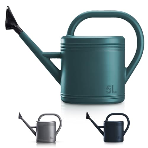 Keplin Regadera de 5 litros, regadera de plástico Duradero para Plantas de Interior y Exterior, Jarra de jardín fácil de Verter con aspersor Rosa, Ideal para Flores, Plantas de Interior y jardinería