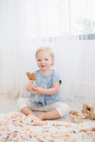 Image of Copper Pearl Jumbo 3-Layer Baby Blanket: Soft Baby Quilts for Boys and Girls | Breathable, Cozy, Toddler Blanket | Baby Quilt for Newborns | 46x46 Premium Polyester /Rayon | Caroline