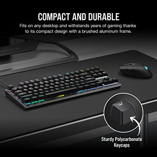 K60 PRO TKL RGB Tastiera da gioco ottica-meccanica tenkeyless,Interruttori OPX, telaio in alluminio spazzolato, cavo USB Type-C staccabile, illuminazione RGB Per-Key,Layout UK, QWERTY,Nero - Tastiera gaming - Immagine 3