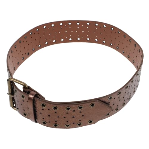 Western Cowboy Belt Wide Boho Style Pu Waist Belt for Men and Women Vintage Hollow Design for Everyday Fashion and Special Occasions