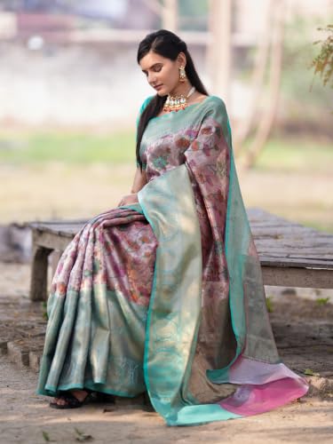 BANARASI KARGHA pink banarasi silk saree – image 4