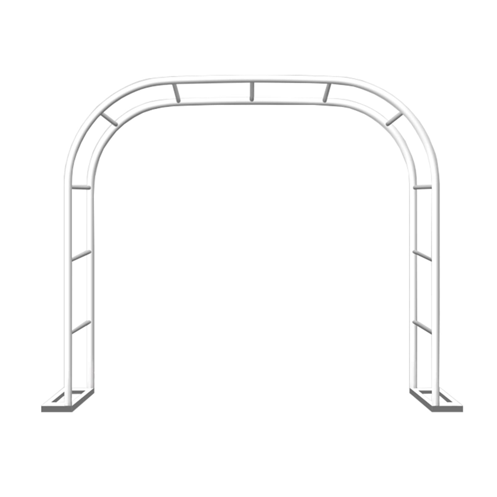 Weißer schmiedeeiserner Blumenbogen, Gartenpavillon, Pflanzenstütze, Klettergerüst, dekorativer Gartenunterstand (280 x 250 x 40 cm) – perfekt für Hochzeiten und Veranstaltungen