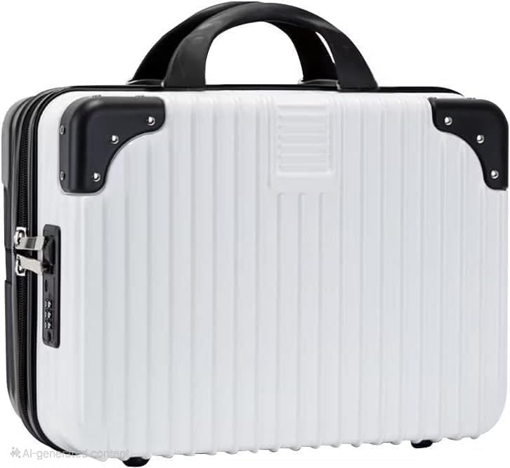 Image of Makeup Case Suitcase, Mini Bag, Mini Hard Shell Travel Luggage, Women Portable Water Proof Carrying Suitcase, Organizer Bag, Small Hard Shell Cosmetic Luggage, Water Proof (B-Black&White)
