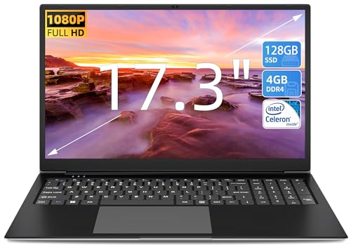 SGIN 17' Ordenador Portátil 4GB RAM 128GB SSD ROM PC Portátil (TF 512GB), I3 5005U, FHD IPS, 2 x USB 3.0, Bluetooth 4.2, WiFi Doble Banda
