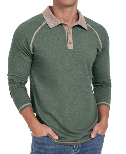 Sailwind Mens Long Sleeve Polo Shirts Cotton Fashion Casual Raglan Golf Shirts3