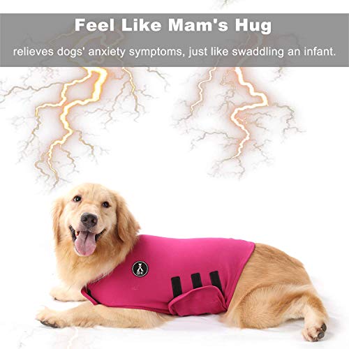 Dog Anxiety Relief Coat,Lightweight Wrap Anxiety Jacket Shirt for Anxious Pets Keep Calming Comfort(Rose red,M) - Image 6