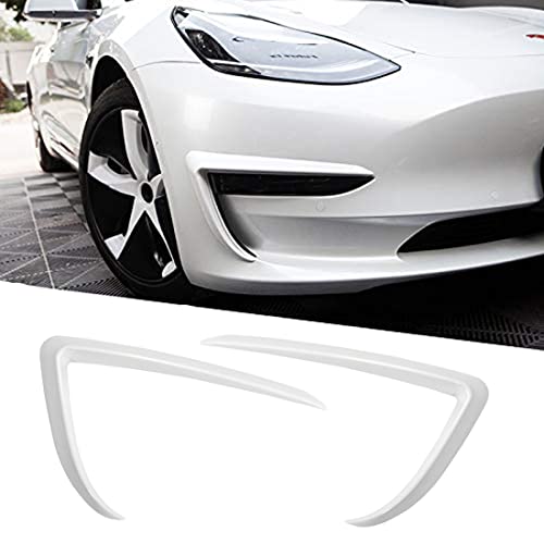 Wocch Tesla Model 3 - Cubierta de luz antiniebla delantera, marco de lámpara antiniebla, alerón de cejas para Tesla Model 3 2017 2018 2019 2020 2021 2022 2023 (blanco)