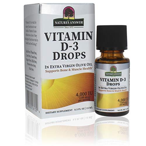 Natures Answer Platinum Vitamin D3 4000 IU Supplement Liquid Drop, 0.5 Ounce - 2 per case. | Immune Booster | Promotes Muscle & Bone Health