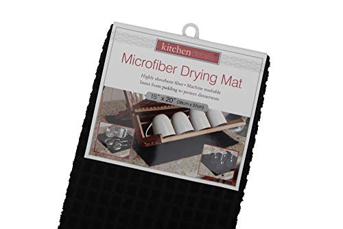 Image of Store2508 Microfiber Reversible Dish Drying Mat (Pack of 2) (38 * 51 Cm Each) (Black)