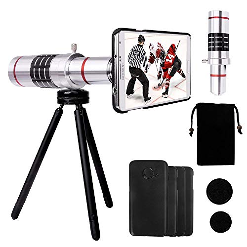 Yarrashop Telephoto Lens for Samsung Camera Lens Kit with 18x Aluminum Lens + Mini Tripod + Hard Case + Velvet Bag + Cleaning Cloth for Samsung Galaxy S7 Edge/S6 Edge/S7/S6