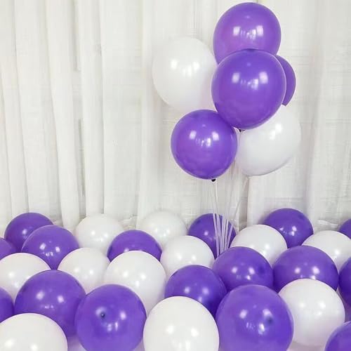 Image of 5 inch Purple Party Balloons, 100 pcs Mini Purple Latex Balloons for Birthday Wedding Baby Shower Decorations (Dark Purple)