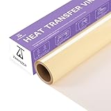 Zwanzer Plotterfolie Textil Creme, 30.5cm × 3.66m Flexfolie für Cricut und Silhouette Cameo, Verwendet in DIY-T-Shirt-Kleidung und Anderen Stoffen (Creme)