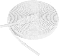 FASTTOTOTA Flat Sneaker Shoelaces 54" White - Durable Polyester Laces for Athletic Shoes, 1 Pair, Multiple Lengths & Colors
