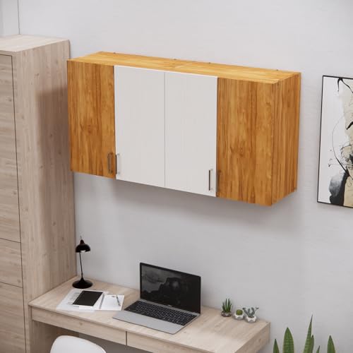 Image of SPECIALITY PANELS 4 Door Modular Wall Mounted Kitchen Cabinet with Adjustable Shelf Space Saving Storage Unit Durable Engineered Wood Cupboard for Kitchen Living Room Utility Organizer Furniture