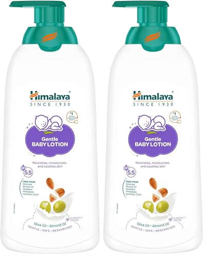 Image of Himalaya Gentle Baby Lotion 700ml | with Almond oil, Olive oil, Country Mallow | No.1 Doctor-Prescribed Brand |pH 5.5 formulation | Nourishes and moisturizes your baby's skin | Safe for Newborns