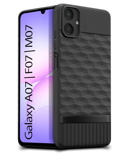 Image of WOW IMAGINE Back Cover for Samsung Galaxy M17e 5G | F70e 5G | M07 | F07 | A07 | A07 5G with Hexa Cube Design | Ultra Slim | Inner Velvet Fabric | Matte Flexible Mobile Case | Camera Protection - Black