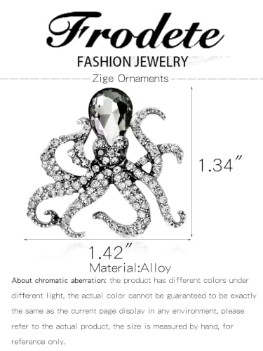 Image of Creepy Octopus Brooch for Women Crystal Rhinestone Octopus Pin Halloween Costume Accessory Sparkling Sea Animal Brooch Party Jewelry Gifts